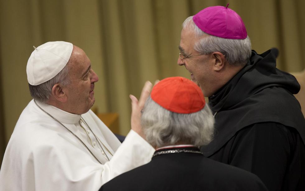Lusa, Papa Francisco com D. José Luis Lacunza Maestrojuán, Bispo de David (Panamá) que será criado cardeal este sábado