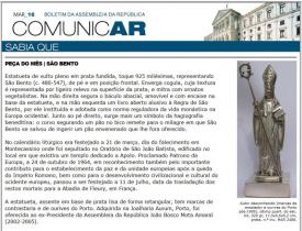 Foto: Pormenor do boletim «Comunicar» do Museu da Assembleia da República Portuguesa