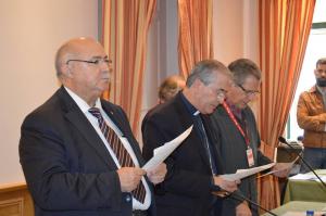 Eugénio Fonseca (esq.) e D. José Traquina (centro). Foto: Caritas.pt