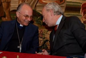 Arlindo Homem/AE, D. Pio Alves e Pedro Santana Lopes, na sessão de apresentação do Dia Mundial das Comunicações Sociais