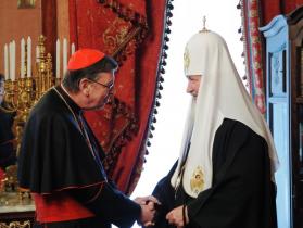 Cardeal Kurt Koch com o patriarca ortodoxo Cirilo, de Moscovo